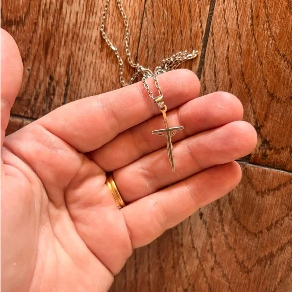 Sterling Silver Cross Crucifix Chain Necklace catholic christian - Picture 3 of 5